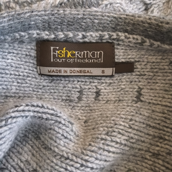 Fisherman Out of Ireland Geelong Lambswool Knit Sweater S Made Ireland - Picture 6 of 9